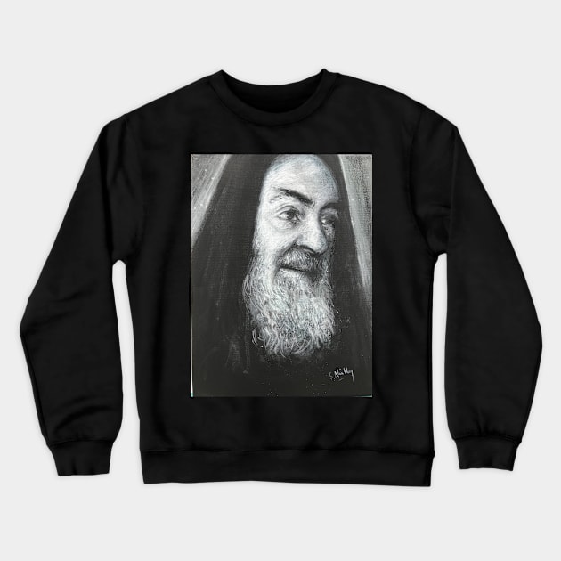 Padre Pio, The Holy One Crewneck Sweatshirt by artdesrapides